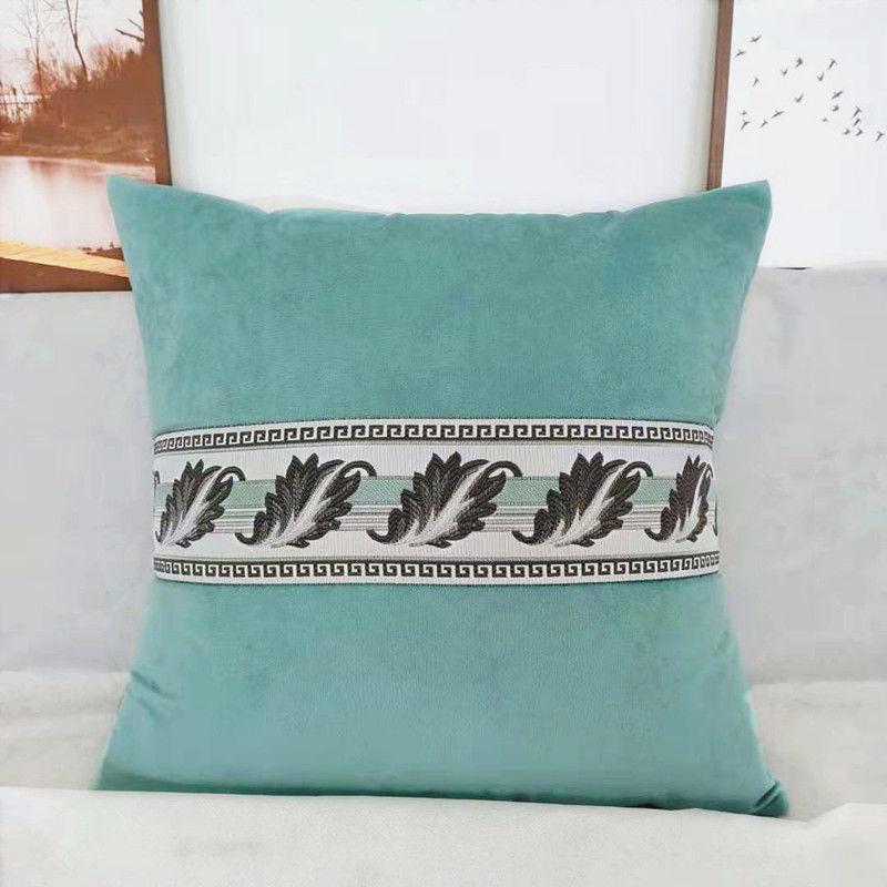 High-end Pillow Velvet Cushion Living Room Sofa Backrest Office Bedside Chinese Large Cushion Lace Hug Pillowcase