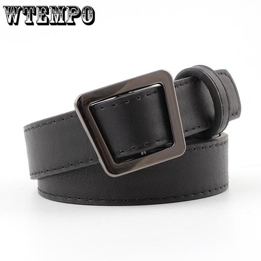 Belts Women Leather Imitation Paint Surface Alloy Buckle
