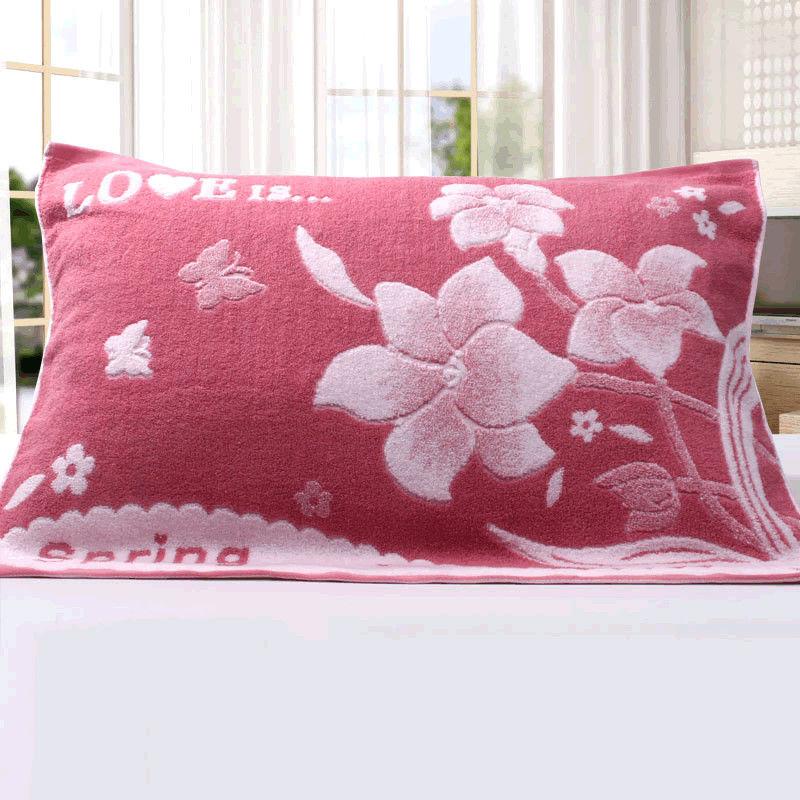 Four Seasons Adult Cotton Cartoon Pillow Towel Pair Pack Increase Thicker Soft Comfortable Couple Terry Absorbent Pillow Towel