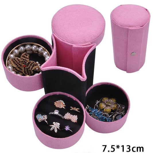 Travel Antique Simple Portable Female Jewelry Box Earrings Ring Small Box Hand Jewelry Box Storage Box