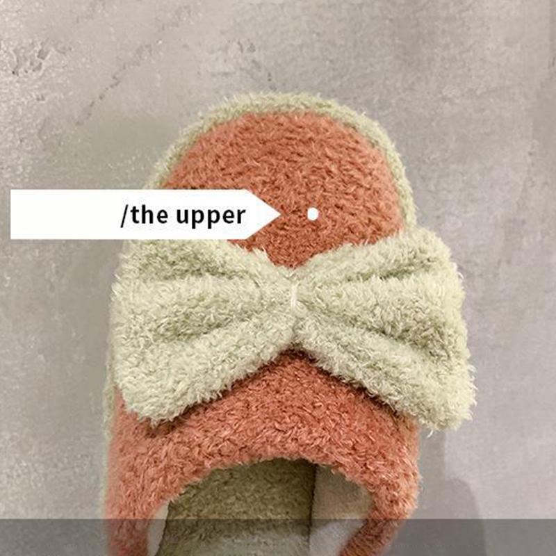 Slippers Women's Flat-bottomed Baotou Cotton Slippers Cute Home Wear Plus Velvet Warm Winter Indoor Furry Shoes Personality Drag