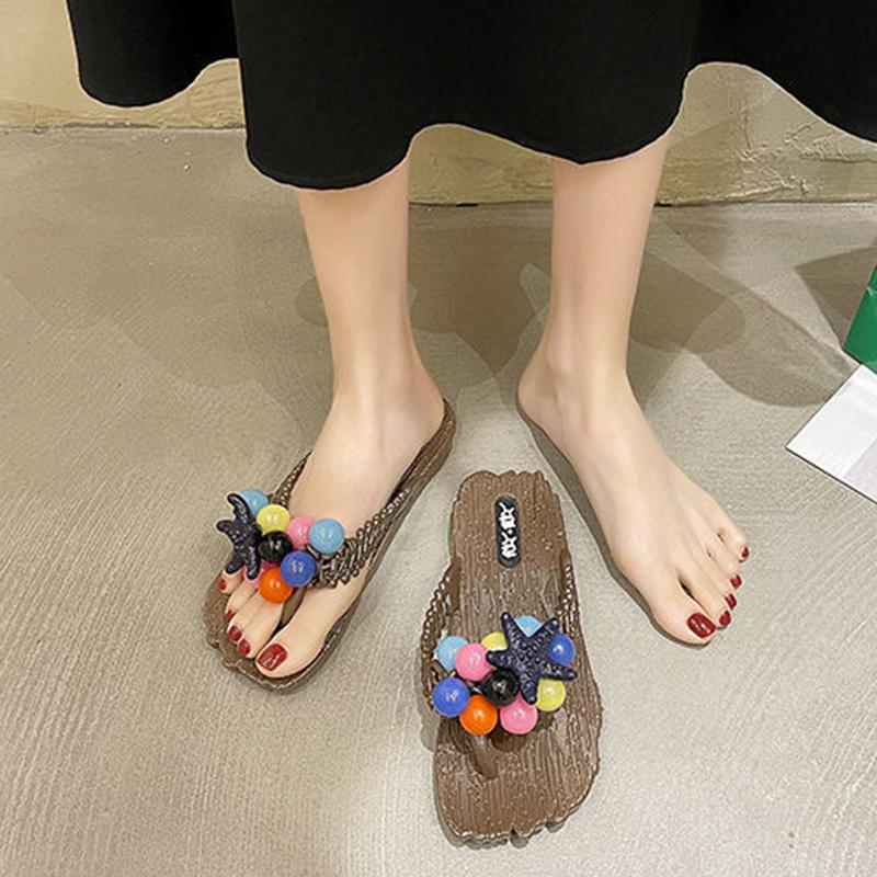 Korean Fashion Summer Seaside Vacation Beach Flip Flops Flat Bottom Non-slip Bathroom Student Slippers