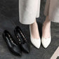 Thick-heeled Single Shoes Female Mother Shoes Flat Work Shoes Pointed Toe Women's Shoes Low-heel Pumps