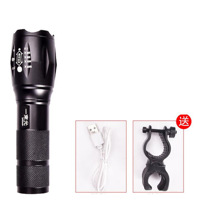 Super Bright Led flashlight led torch T6 Power Tips Zoomable Bicycle Light 18650 Rechargeable