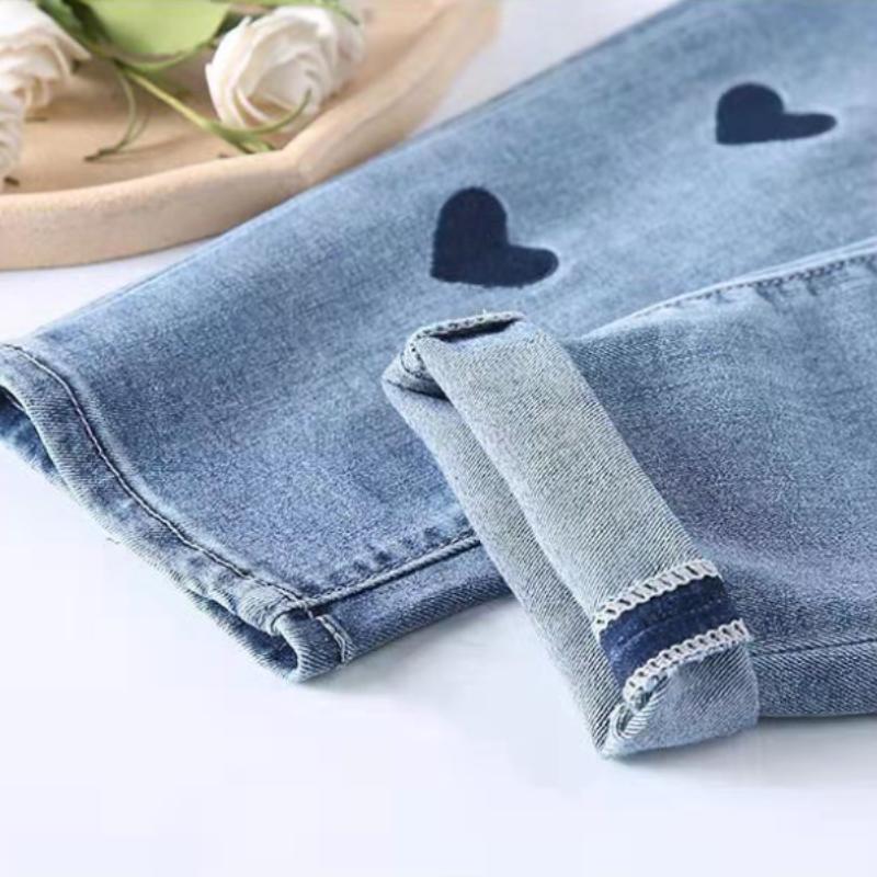Spring and Autumn Straight Pants High Waist Slim All-match Jeans Women's Loose Wide-leg Pants Old Pants Trend