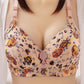Women's Thin and Large Size No Steel Ring Beautiful Back Bra Gathered Side Breast Bra Anti-sagging Underwear