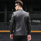Fashion Urban Men's Jacket Autumn and Winter Fashion Trend Slim Thickening Plus Velvet Warm Sheepskin Jacket