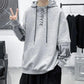 Hooded Sweater Men's Spring and Autumn Loose Large Size All-match Fake Two-piece Top Pullover Thin Section