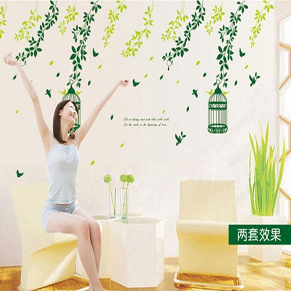 Living room background fresh garden decoration sofa wall sticker bedroom bedside sticker