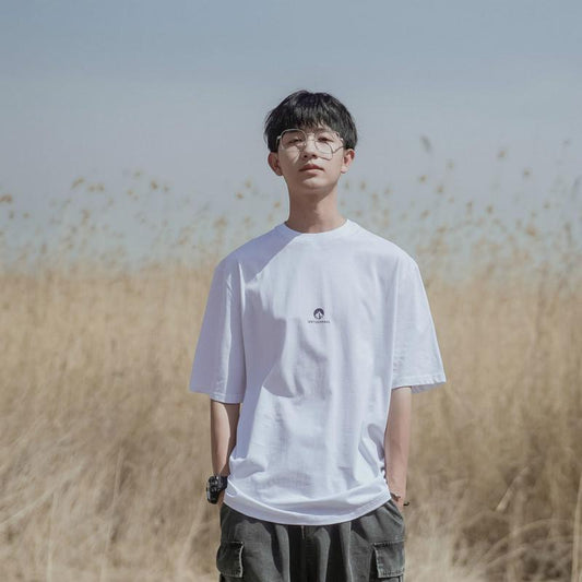 Summer Short-sleeved T-shirt Men and Women with The Same Loose Print Half-sleeved Round Neck Couple All-match Blouse