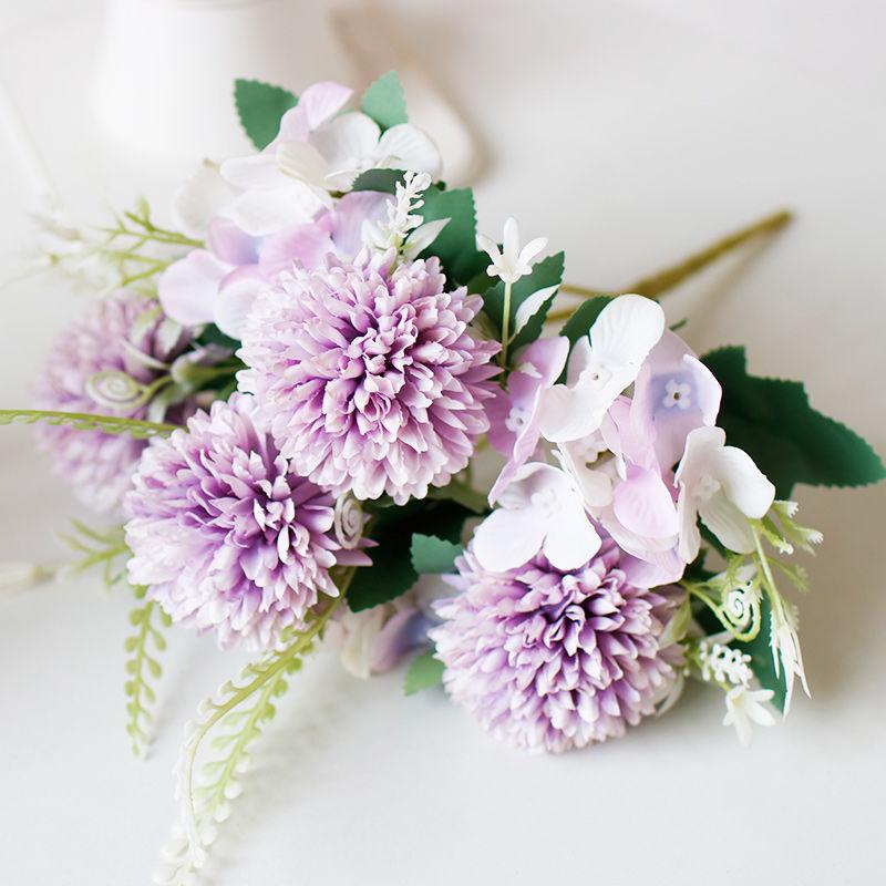 Nordic Simulation Hydrangea Roses Living Room Table Decoration Fresh Flower Arrangement Floral Home Decoration Dried Flowers