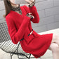 Autumn and Winter Fake Two-piece Mid-length Sweater Women Loose Waist Bottoming Sweater Skirt Lace Collar