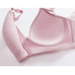 No Steel Ring Gathers Large Size Women's Underwear Thin Cotton Cup Large Size Receding Breast Bra Lace Embroidery Light and Breathable