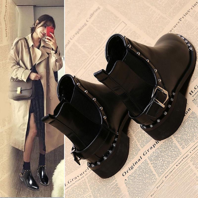 Autumn Winter Boots Fashion Zipper Ankle Boots Low Heel High Quanlity Leather Boots Casual Shoes