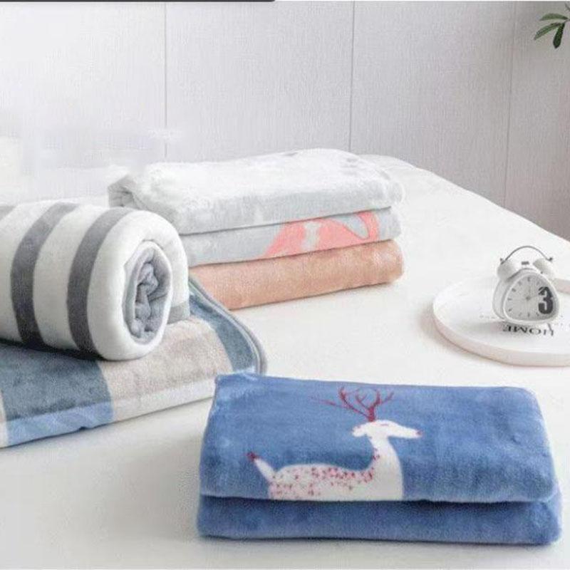 Double-sided Plus Fleece Sheets  Autumn Winter Warm Flannel Blanket Sheets Thicker Throw  Blankets for Kids Adult