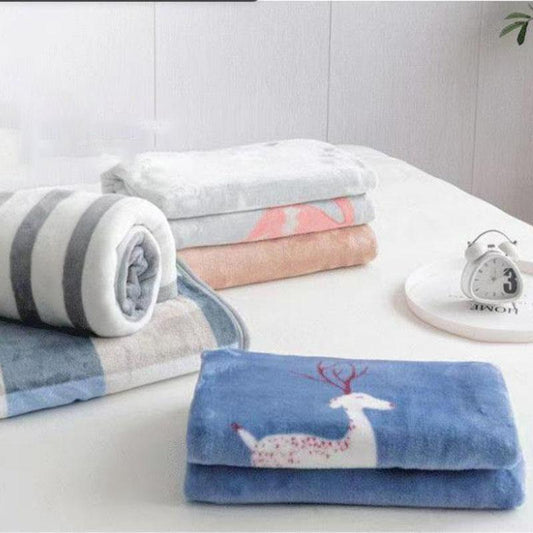 Double-sided Plus Fleece Sheets  Autumn Winter Warm Flannel Blanket Sheets Thicker Throw  Blankets for Kids Adult
