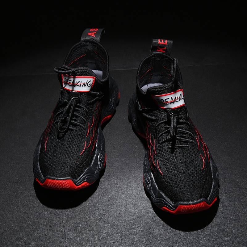 Men Breathable Flying Woven Sneakers Comfortable Light Mesh Running Casual Shoe Fitness Sport Shoes