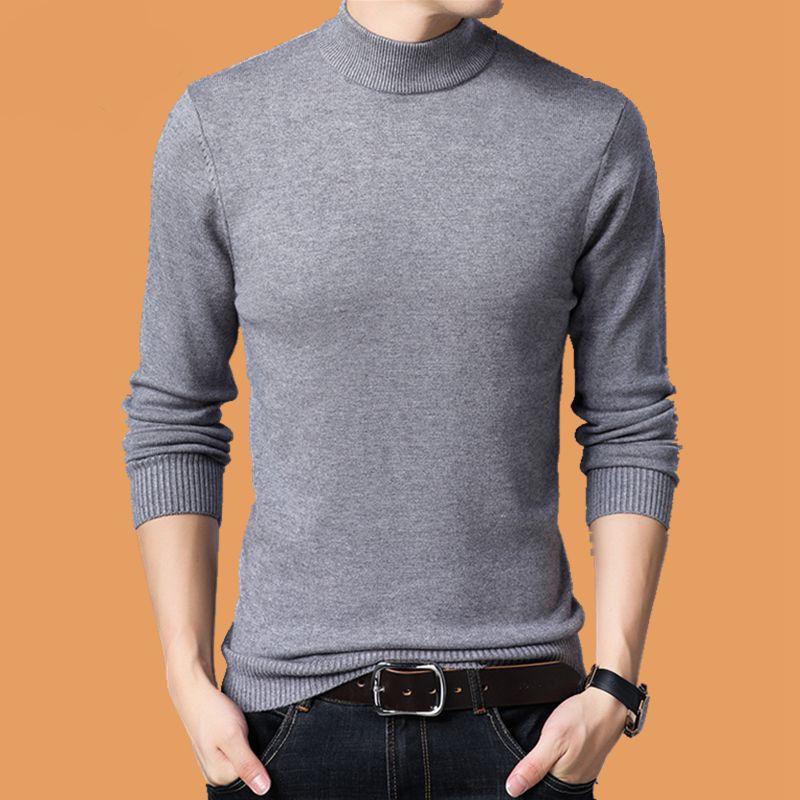 Men's Sweater Thick Warm Pullover Sweater Fashion Slim Sexy Bottoming Shirt Top