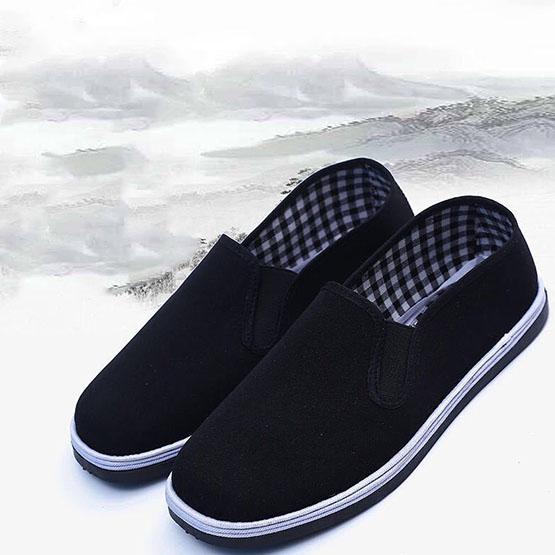 Men's Cloth Shoes Anti Slip Wear-resistant Black Shoes Soft Sole Lightweight Casual Breathable Flat Cloth Shoes