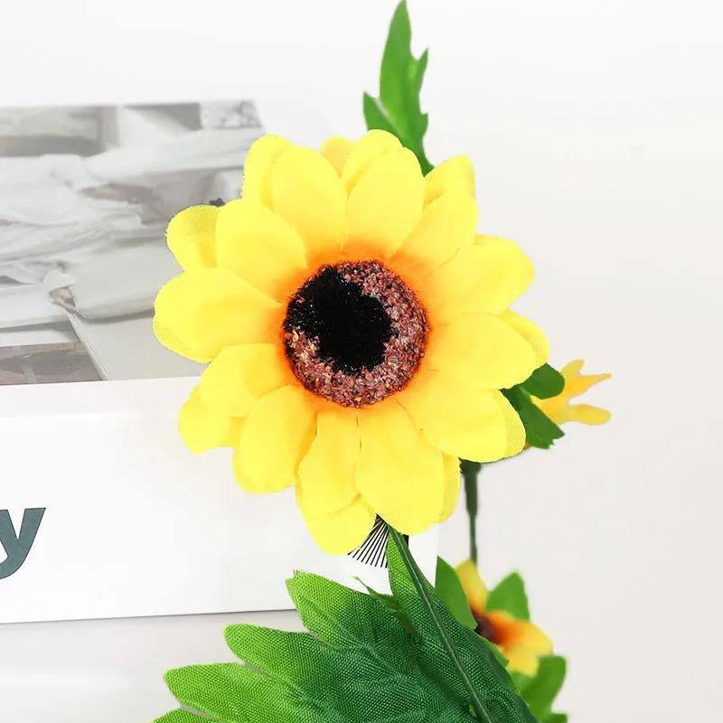 Simulation Sunflower Rattan Sun Flower Rattan Vine Indoor Living Room Air Conditioning Pipe Winding Wall Hanging Decoration