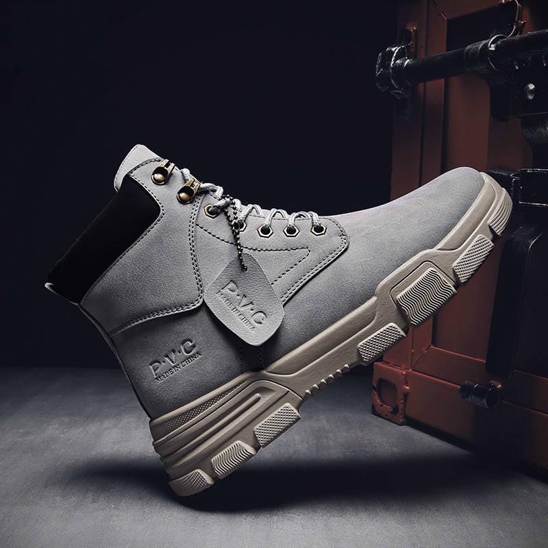 Man Martins Boots Men Casual Lace-up Soft Leather Chelsea Tooling Boots Big Size Casual Martins Boot