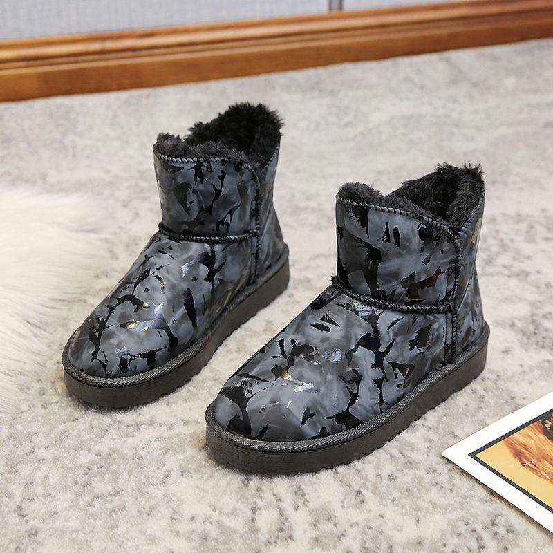 Thickened Snow Boots Women's Short Tube Short Boots with Wool Winter New Non-slip Thick Warm Cotton Shoes Plus Cashmere Boots for Children