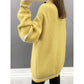 Autumn and Winter Loose Pullover Knit Sweater Line Thickening Half Turtleneck Sweater Large Size Cover Belly Fashion Top