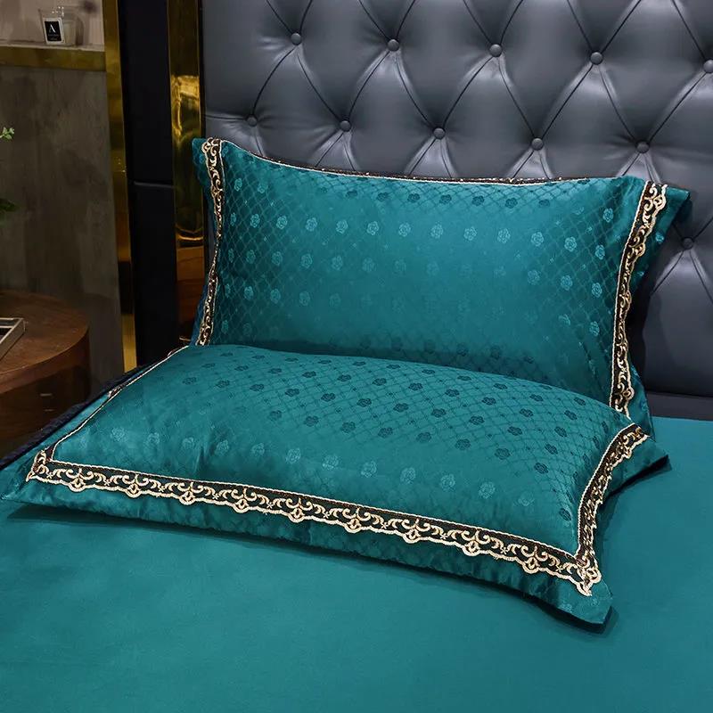 Pillowcases A Pair of Pillowcases 2 European-style Satin Pillowcases Student Dormitory Single and Double 48*74cm