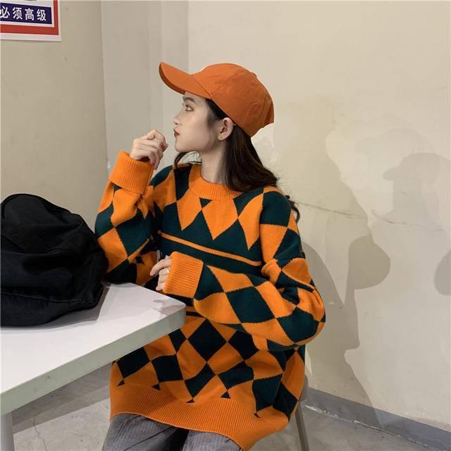 Korean Wild Thickening Autumn and Winter Pullover Sweater Women Loose Long Sleeved Sweater
