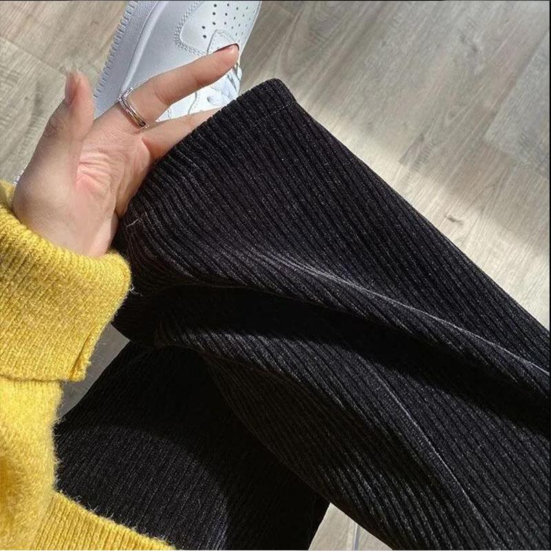 Plus Velvet Wide-leg Pants Women's Casual Sports Mopping Pants Winter High Waist Loose Drape Thickened Straight Pants All-match Warmth
