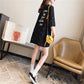 Plus Size Short Sleeve Women Dress Girl Loose O-Neck Casual Long T-shirt Dress Big Loose Home Comfort Outer Convenient