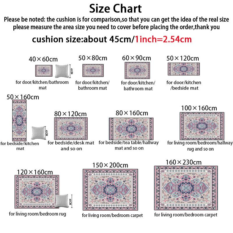 Household Carpet European Ethnic Style Carpet Geometric Pattern Bedroom Carpet Door Mat Living Room Kitchen Bedside Mat Carpet