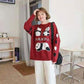 Autumn  Winter Cartoon Pullover Sweater Casual Fashion Long-sleeved Loose Sweater Girl Student Jacket