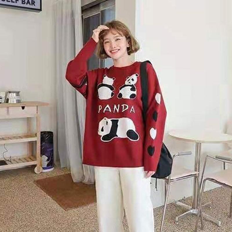 Autumn  Winter Cartoon Pullover Sweater Casual Fashion Long-sleeved Loose Sweater Girl Student Jacket