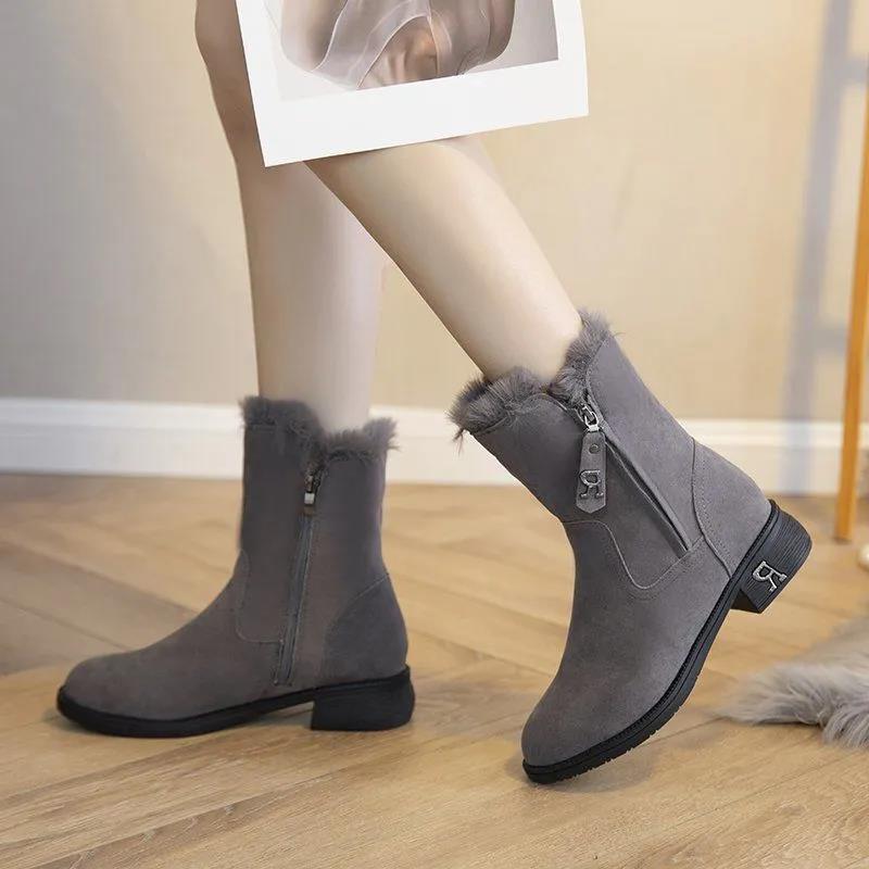 Winter Snow Boots Women Plus Velvet Thick Warm Cotton Shoes Cold-resistant Non-slip Waterproof Short Boots