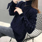Autumn Winter  Women Fashion Sweater Casual Knitting Sweater Turtleneck Pullovers Loose Casual Long Sleeve Sweater
