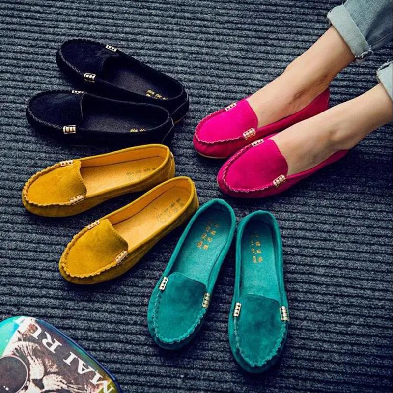 Women's Fashion Ballet Flats Cute Slip on Low Heel Ladies Boat Shoes