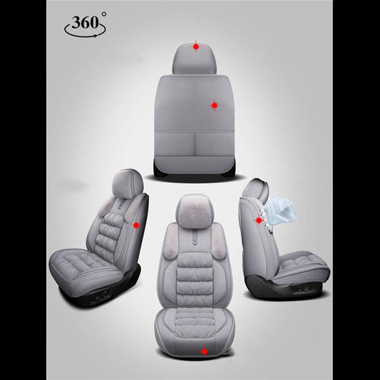 5-seater Car Cushion Full of Warm and Comfortable Plush Seat Covers In Winter