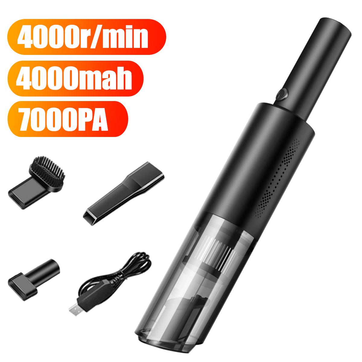 120W Car Vacuum Cleaner 12V Handheld 4000rpm Cordless/Car 7000PA Super Suction Wet/Dry Vaccum Cleaner for Car Home