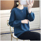 Spring and Autumn Loose Round Neck Sweater Fashion Knit Casual Bottoming Shirt Pure Color Simple Female Top