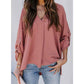 Chiffon Shirt Women's Spring and Summer Sexy V-neck Loose Large Size Shirt Fashion Long-sleeved Top
