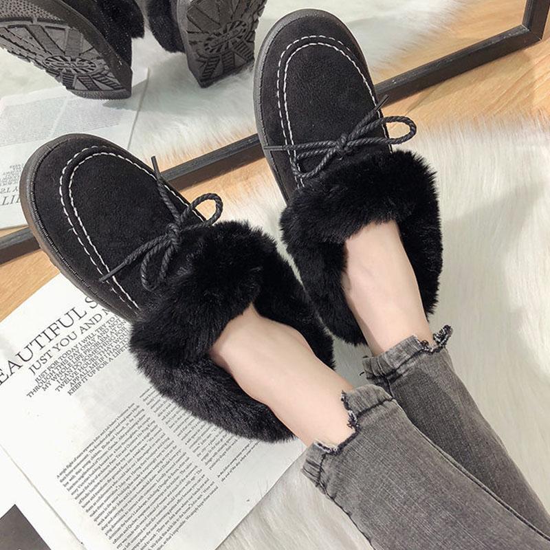 Fashion Short-Tube Snow Boots Women's Shoes Booties Bow Non-Slip Wear-Resistant Plus Velvet Thickening Winter Warm