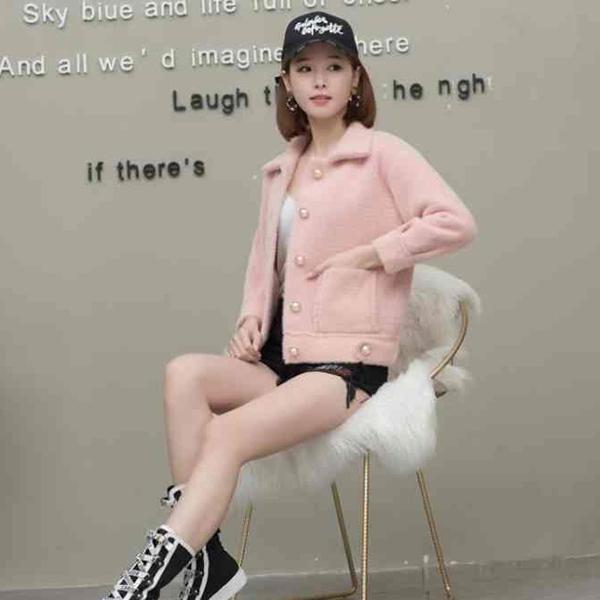 Woman Winter One Button Jacket Coat Pocket Wool Blend Cape Keep Warm Outwear Tops
