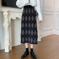 Women's Knitted Half-length Skirts In Autumn and Winter Are Thin and Thin, Covering The Crotch Skirt, High-waisted A-line Package Hip Skirt