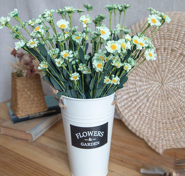 Artificial Flower Small Daisy Fake Flower Home Decoration Flower Silk Flower American Chamomile Dried Flower Countertop Display Bouquet Wildflower