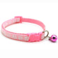 Dog Cat Collar Small and Medium-sized Dog Teddy Adjustable Pet Leash Collar Cute Paw Printing Bell Collar Solid Nylon Collar Dogs Cats Neck Decor