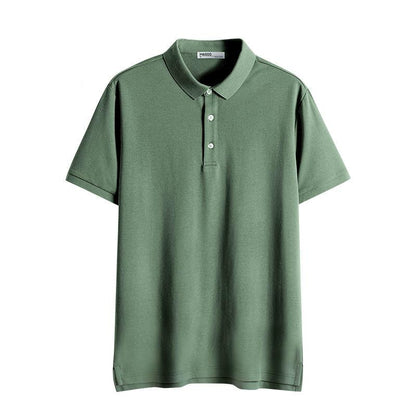 Men's   Shirt Quality Assurance Loose Short Sleeve T-Shirt Summer Hem Split Half Sleeve Lapel T-Shirt Clothes Men