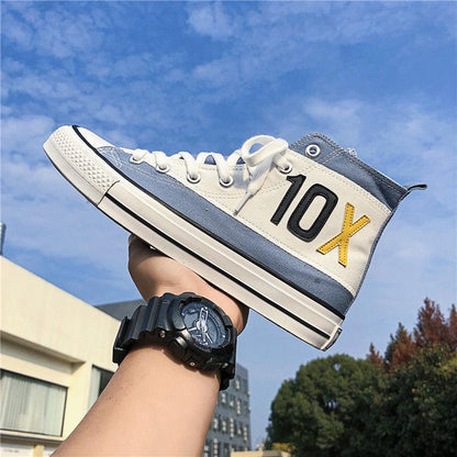 High-top shoes men Korean version of the tide shoes student canvas shoes men's shoes summer