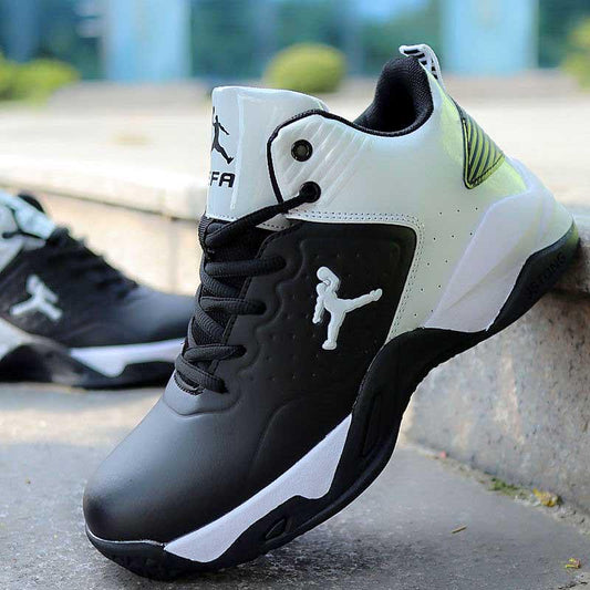 Size 39-45 Men Leather Sneakers Wear-resistant Basketball Shoes Deodorant Lightweight Running Shoes