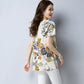 Women's Summer Loose Large Size Round Neck All-match Short Sleeve Floral Top